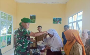 Korem 033/ Wira Pratama Berikan Bantuan Alat Masak Kepada Siswa SLBN Anambas