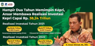 Dua Tahun Pimpin Kepri, Ansar Membawa Realisasi Investasi Kepri Capai Rp38,24 Triliun