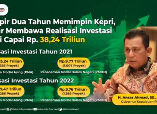 Dua Tahun Pimpin Kepri, Ansar Membawa Realisasi Investasi Kepri Capai Rp38,24 Triliun
