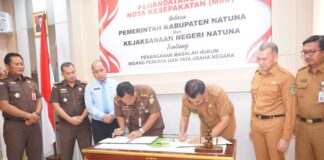 Pemda Natuna dan Kejari Teken MoU, Kerjasama Bidang Perdata dan Tata Usaha Negara