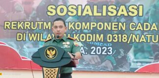 Kodim 0318/Natuna Sosialisasi Rekrutmen Komcad TNI 2023