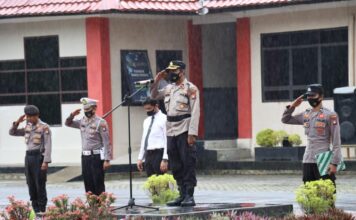 Wakapolres Lingga Pimpin Upacara HUT Satpam Ke-42