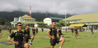 Batalyon Komposit 1/GP Gelar Perlombaan Senam Sparko dan BDM