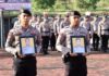 Upacara Pemberian Penghargaan Kepada Personil yang Berprestasi dan PTDH di Polres Lingga