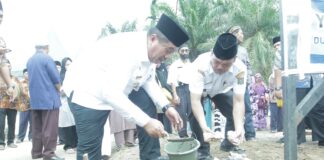 Wakil Bupati Asahan Letakkan Batu Pertama Pembangunan Ponpes Pulau Rakyat