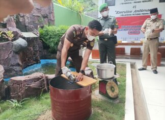 Cabjari Natuna di Tarempa Musnahkan 22 Barang Bukti Sudah Inkracht