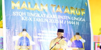 Asisten I Lingga Junaidi Adjam Hadiri Malam Ta’aruf STQH Ke X Bersama Para Kafilah