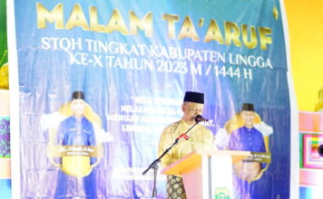 Asisten I Lingga Junaidi Adjam Hadiri Malam Ta’aruf STQH Ke X Bersama Para Kafilah