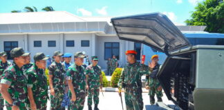 Komandan Perisai Langit Denhanud 477 Kopasgat Terima Kunjungan Kerja Pangkogabwilhan I