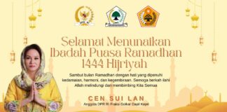 Anggota DPR RI Fraksi Golkar Dapil Kepri CEN SUI LAN Mengucapkan Selamat Menunaikan Ibadah Puasa 1444 Hijriah
