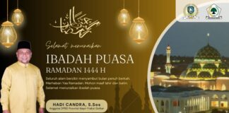 Anggota DPRD Provinsi Kepri Fraksi Golkar Hadi Candra Mengucapkan Selamat Menunaikan Ibadah Puasa 1444 Hijriah