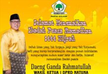 Wakil Ketua I DPRD Natuna Daeng Ganda Rahmatullah Mengucapkan Selamat Menunaikan Ibadah Puasa Ramadhan 1444 Hijriah