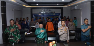 Kapolres Lingga Bersama Forkopimda Ikuti Rakor Lintas Sektoral Persiapan Idul Fitri Secara Virtual