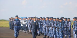 Lanud Raden Sadjad Gelar Upacara Peringatan HUT TNI Angkatan Udara Ke-77