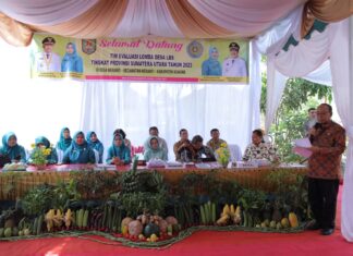 Tim Evaluasi Lomba LBS Tingkat Provsu Kunjungi Desa Meranti