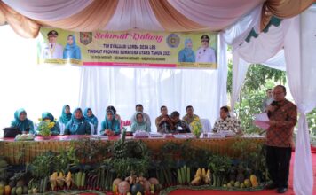 Tim Evaluasi Lomba LBS Tingkat Provsu Kunjungi Desa Meranti