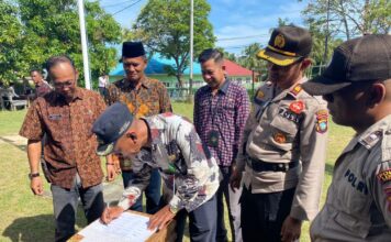 Polsek Senayang Bersama Uspika dan Masyarakat Deklarasi Cegah Karhutla