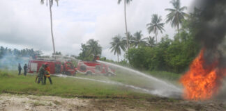 Manlap Kekah Gesit-23 Hari Kedua, Lanud RSA Laksanakan Latihan Pemadam Kebakaran dan Crash Team