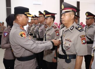 Kapolres Lingga Pimpin Upacara Sertijab Sejumlah PJU, Diantaranya Kasat Narkoba dan Polsek Senayang