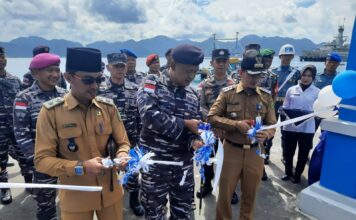 Danlanal Ranai Pimpin Peresmian KBN di Desa Sabang Mawang Barat