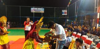 Camat Bersama Kapolsek Senayang Buka Turnamen Bola Voli Mamut Cup II 2023