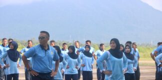 Jaga Kebugaran, Lanud RSA dan PIA AG Cabang 17/D.I Gelar Olahraga Bersama