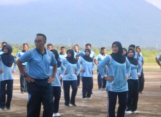Jaga Kebugaran, Lanud RSA dan PIA AG Cabang 17/D.I Gelar Olahraga Bersama