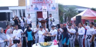 Jalan Sehat, Senam Masal Hingga Donor Darah Meriahkan HUT Kabupaten Lampung Utara Ke 77