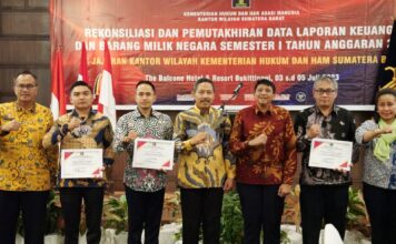Rekonsiliasi dan Pemutakhiran Data LK dan BMN Semester I TA 2023, Lapas Suliki Raih 2 Penghargaan