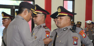 Kapolres Natuna Pimpin Sertijab Kasat Samapta dan Kapolsek Serasan