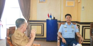 Silaturahmi dan Pekenalan Diri, Danlanud RSA Kunjungi Bupati Natuna dan Danlanal Ranai