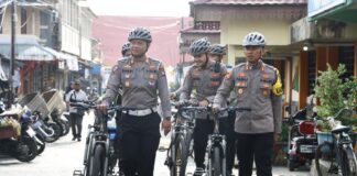 Cegah Gangguan Kamtibmas Ditengah Masyarakat, Polres Lingga Gelar Patroli Sepeda