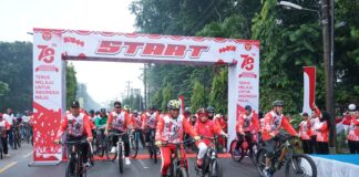 Sambut HUT RI ke 78 Bupati Asahan Ikuti FUN BIKE