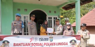 Sambut HUT RI ke-78, Polres Lingga Salurkan Bantuan Sosial