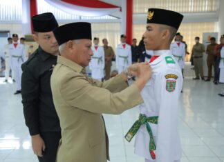 Bupati Asahan Kukuhkan Paskibraka Kabupaten Asahan Tahun 2023