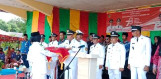 Kecamatan Bakung Serumpun Gelar Upacara Bendera Detik-detik Proklamasi HUT RI Ke-78