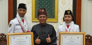 Gubernur Ansar Terima Dua Anggota Paskibraka Nasional Asal Kepri