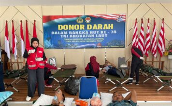 Lanal Ranai Gelar Donor Darah Dalam Rangka HUT TNI AL Ke-78