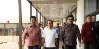 Kepala BP Batam Sambut Kunjungan Kerja Menteri Investasi dan Menteri ATR di Bandara Hang Nadim