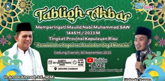 Ust Syamsuddin Nur Makka Isi Tabligh Akbar Peringatan Maulid Nabi di Gedung Daerah Tanjungpinang