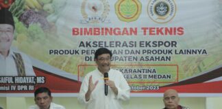 Asisten Perekonomian dan Pembangunan Ikuti Bimtek Akselerasi Ekspor Produk Pertanian