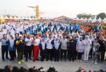 Senam Sehat Awali Kegiatan HUT Sumpah Pemuda ke-95 di Kepri