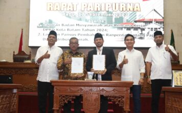 DPRD dan Pemko Batam Setujui Perda Pajak Daerah dan Retribusi Daerah