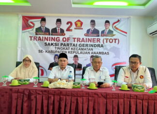 DPC Partai Gerindra Anambas Gelar Pelatihan Saksi Tingkat Kecamatan