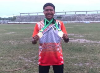 Wily Alfaizan Atlet Lingga Peraih 2 Mendali Mas Kejurda Atletik di Karimun