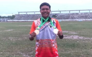 Wily Alfaizan Atlet Lingga Peraih 2 Mendali Mas Kejurda Atletik di Karimun
