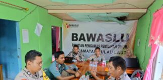 Kapolsek Pulau Laut Gelar Rakor dengan Panwascam Terkait Pemilu dan Pemasangan Baliho