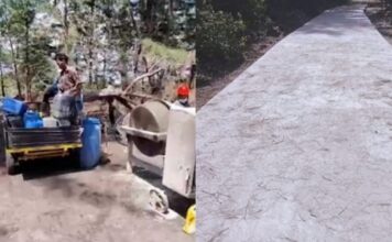 Kerja Nyata Cen Sui Lan, Ubah Jalan Semak Menjadi Beton Desa Mensanak Lingga