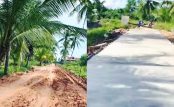Kerja Nyata Cen Sui Lan Percantik Jalan Desa Sungai Sebesi Karimun Melaui Program PISEW