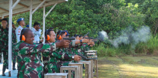 Jaga Daerah Perbatasan, Prajurit Lanud RSA Natuna Tingkatkan Kemahiran dan Ketangkasan Menembak